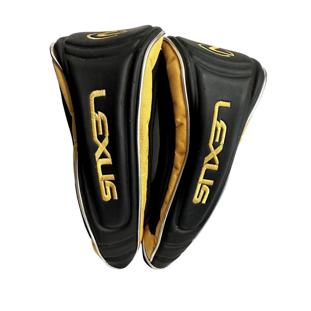2 Lexus Golf Club Head Driver Wood Iron Covers Black Gold #3 & #5